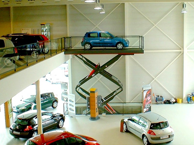 Mesa elevadora electrohidráulica de doble pantógrafo para la elevación de automóviles
