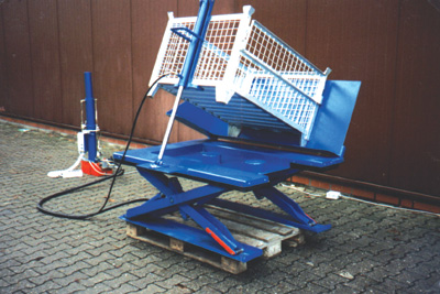 Mesa elevadora superplana para volteo de cestones