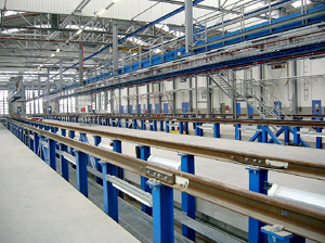 Instalación de vías sobre bastidores terminada.